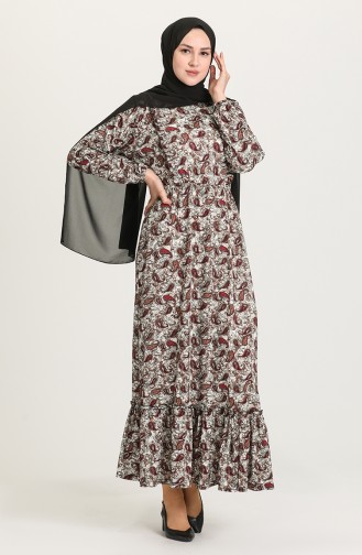 Robe Hijab Bordeaux 4576A-01