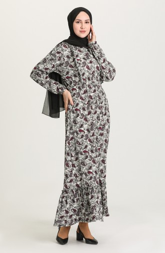 Plum Hijab Dress 4576A-02