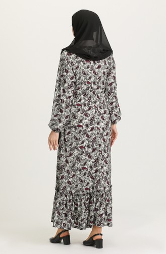 Plum Hijab Dress 4576A-02