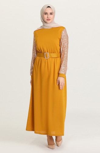 فستان أصفر خردل 8061-06