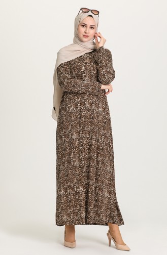 Brown Hijab Dress 2315-01