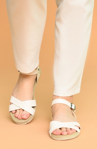 White Summer Sandals 4-04