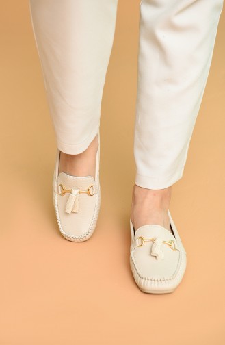 Beige Women`s Flats 0153-01