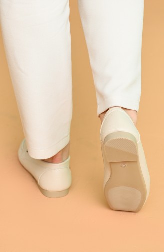 Beige Women`s Flats 0153-01