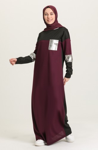 Lila Hijab Kleider 4056-02