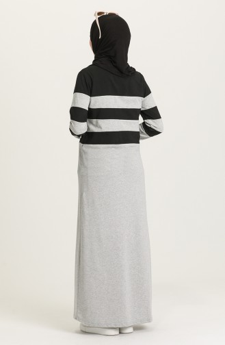 Schwarz Hijab Kleider 4070-02
