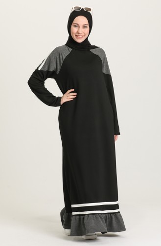 Fırfırlı Spor Elbise 4101-04 Siyah