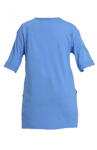 V Yaka Basic Tshirt 2325-08 İndigo