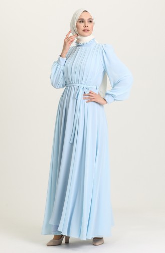 Babyblau Hijab-Abendkleider 4826-13