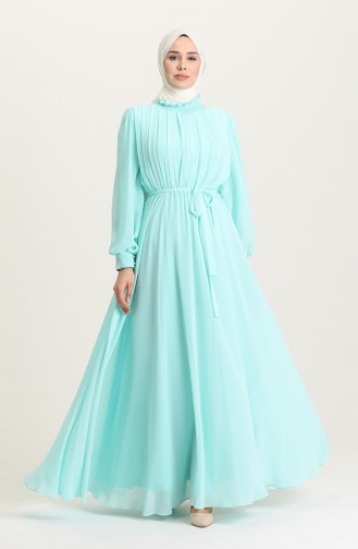 Mint green İslamitische Avondjurk 4826-14