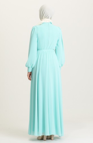 Mint green İslamitische Avondjurk 4826-14