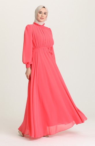 Pink Hijab Evening Dress 4826-15