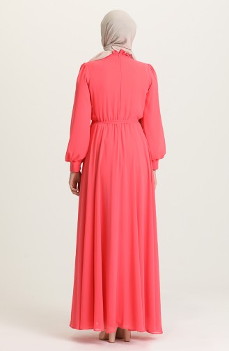 Pink Hijab Evening Dress 4826-15