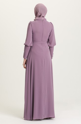 Violet Hijab Evening Dress 4865-02