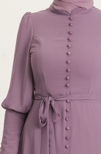 Violet Hijab Evening Dress 4865-02