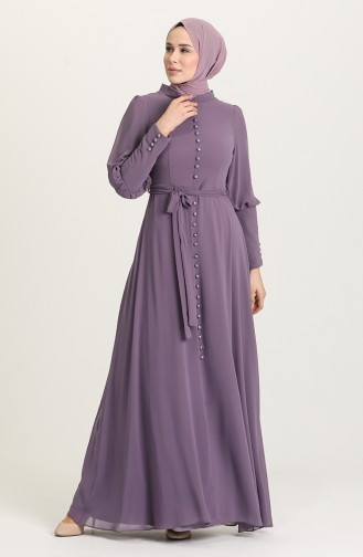 Dunkel-Lila Hijab-Abendkleider 4865-03