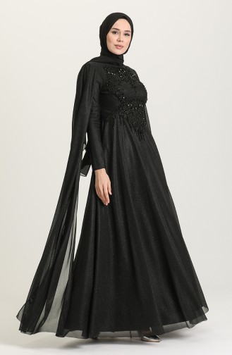 Schwarz Hijab-Abendkleider 4868-03