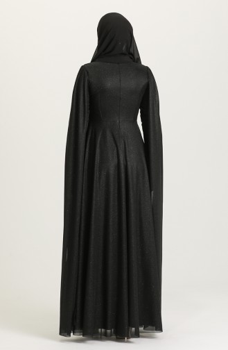 Black Hijab Evening Dress 4868-03