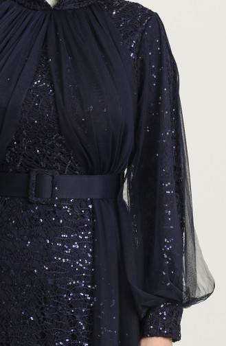 Dunkelblau Hijab-Abendkleider 5441-02