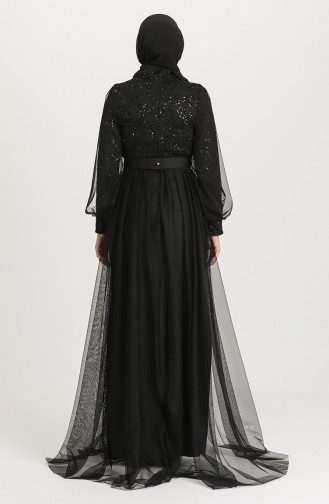 Schwarz Hijab-Abendkleider 5441-03
