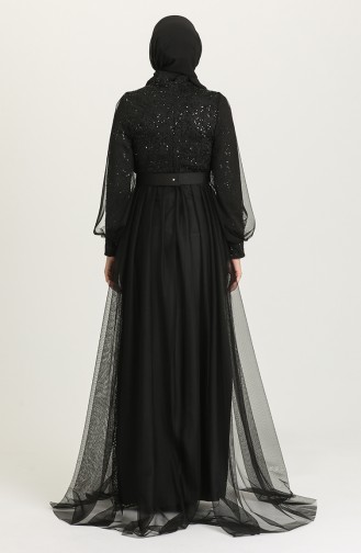 Black Hijab Evening Dress 5441-03