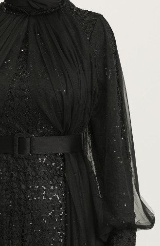 Black Hijab Evening Dress 5441-03