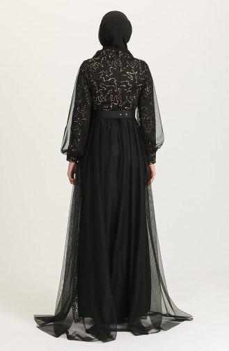 Black Hijab Evening Dress 5441-05