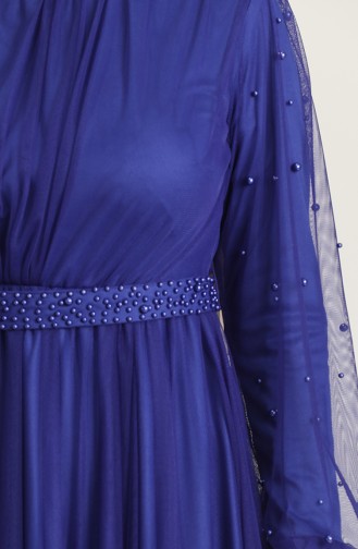 Saxe Hijab Evening Dress 5514-05