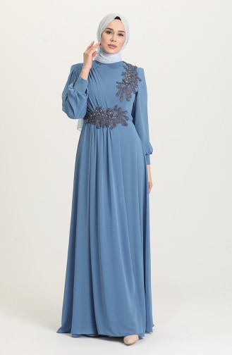 Indigo Hijab Dress 4747-01