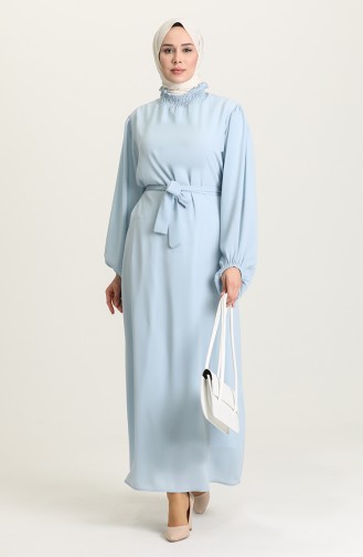 Baby Blue Hijab Dress 3254-06