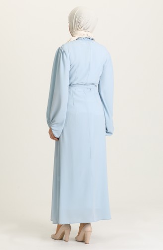 Baby Blue Hijab Dress 3254-06
