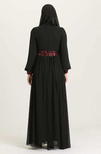 Weinrot Hijab-Abendkleider 5408A-02