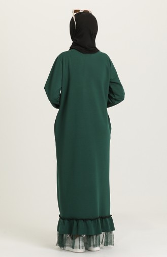 Smaragdgrün Hijab Kleider 4093-01