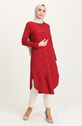 Buttoned Tunic 2034-09 Claret Red 2034-09