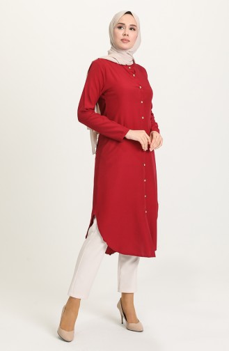 Buttoned Tunic 2034-09 Claret Red 2034-09