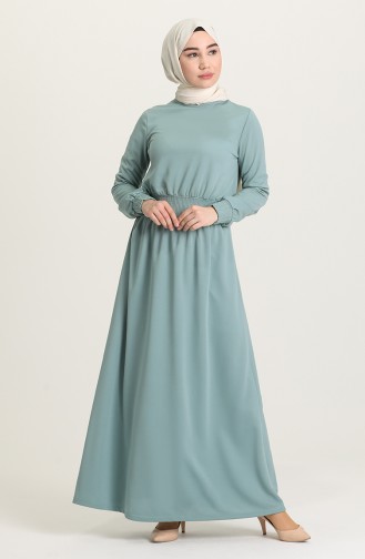 Green Almond Hijab Dress 4008-03