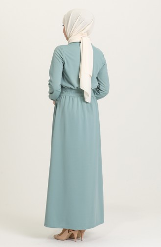 Unreife Mandelgrün Hijab Kleider 4008-03