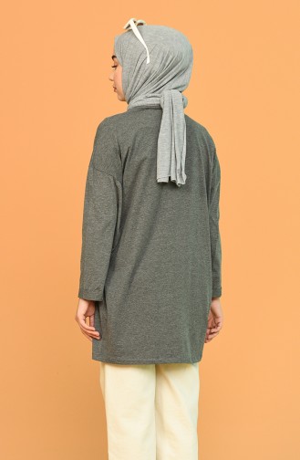 Baskılı Penye Tunik 2304-08 Füme