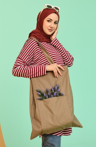 Dunkel-Beige Schultertasche 0151-03