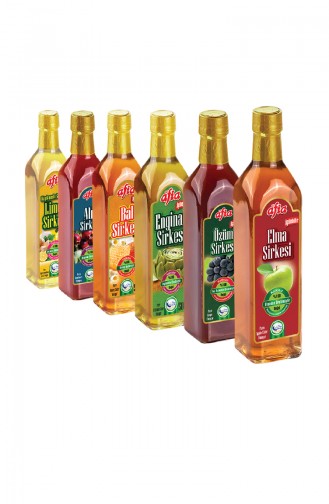 Afia 6 lı Sirke Set 500 Ml Elma-Üzüm-Alıç-Bal-Enginar-Limon