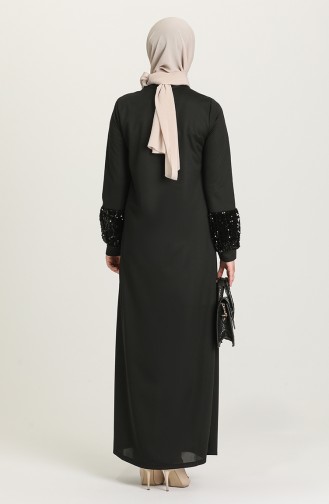 Schwarz Hijab Kleider 4011-01