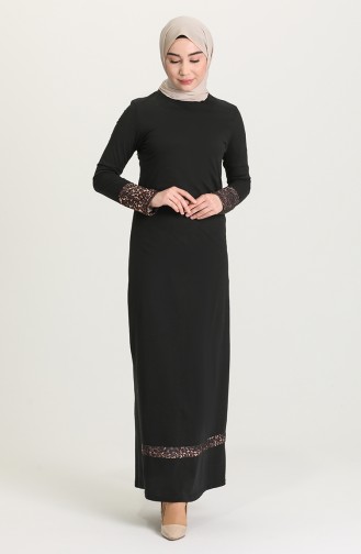 Black Hijab Dress 4172-03