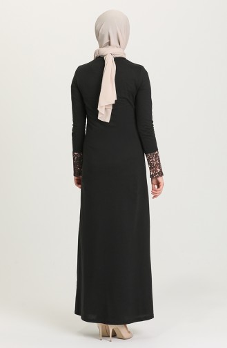 Black Hijab Dress 4172-03