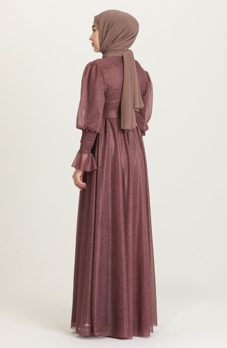 Beige-Rose Hijab-Abendkleider 5367-07