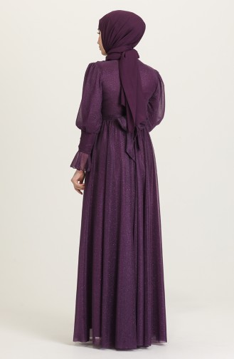 Purple Hijab Evening Dress 5367-11