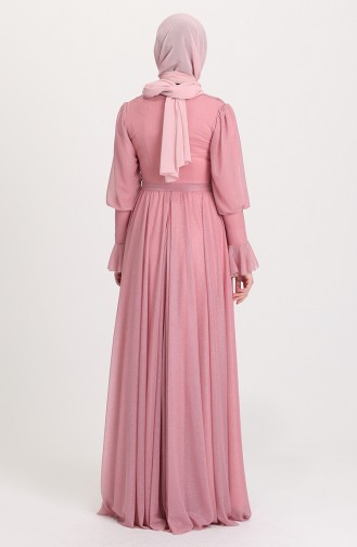 Powder Hijab Evening Dress 5367-12