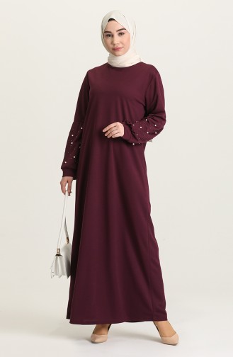 Dark Plum Hijab Dress 4003-02