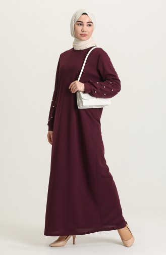 Dunkel-Zwetschge Hijab Kleider 4003-02