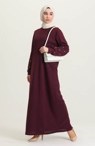 Dark Plum Hijab Dress 4003-02