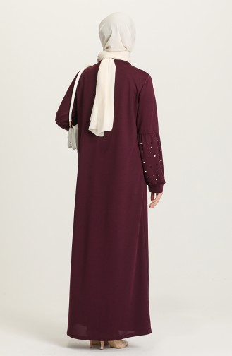 Dunkel-Zwetschge Hijab Kleider 4003-02
